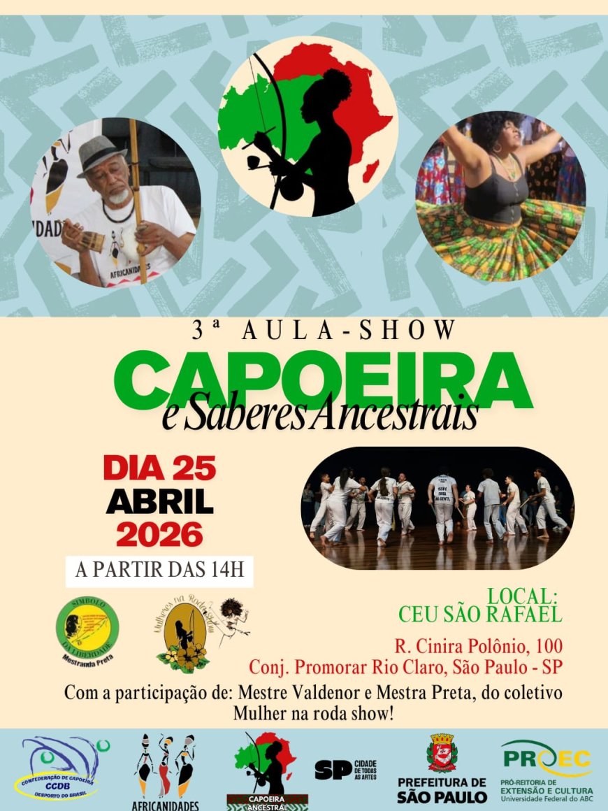 3ª Aula-Show: Capoeira e Saberes Ancestrais, em São Paulo, com Mestre Valdenor