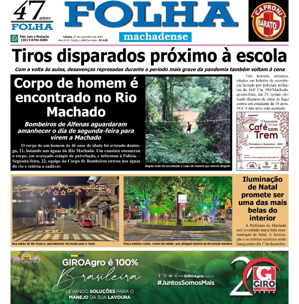FOLHA MACHADENSE: Edição de número 2.406 chega às bancas, sábado