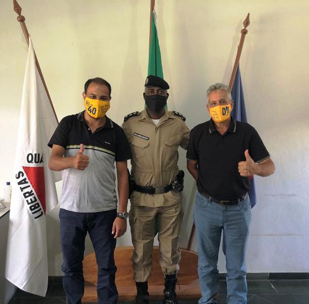 UM DOS PRIMEIROS COMPROMISSOS COMO PREFEITO ELEITO: VISITA À PM