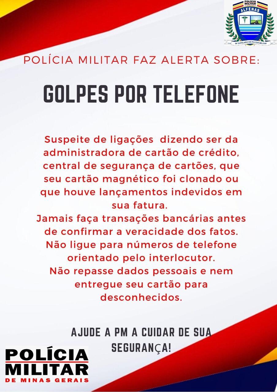 DURANTE A PANDEMIA, PMMG ALERTA PARA GOLPES VIRTUAIS E POR TELEFONE