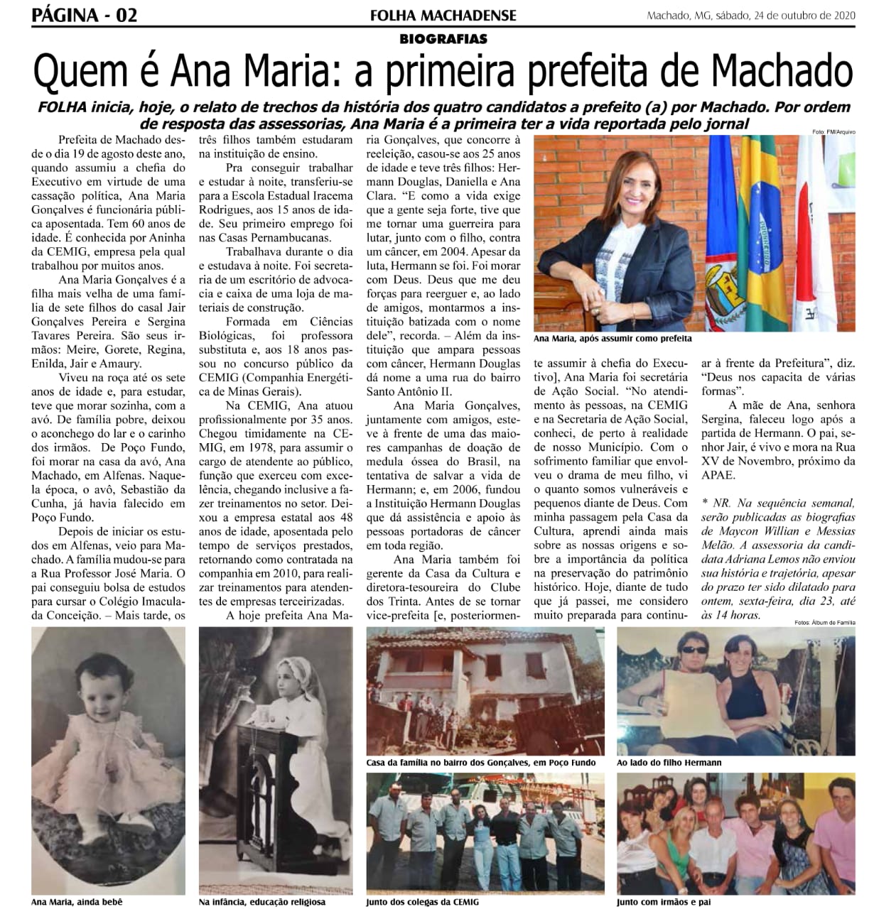 FOLHA inicia série de biografias dos candidatos(as) a prefeito(a) por Machado