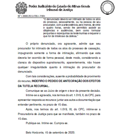 PREFEITO CASSADO: TJMG PÕE PONTO FINAL NOS PEDIDOS DE LIMINARES DE JULBERT
