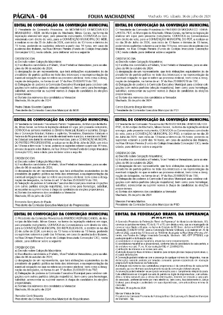 PDT: EDITAL DE RETIFICAÇÃO CONVOCAÇÃO DA CONVENÇÃO MUNICIPAL