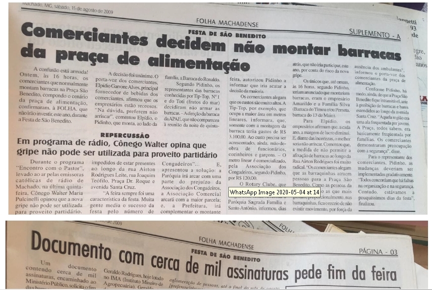 EM 2009, GRIPE H1N1 PROVOCOU CANCELAMENTO DE BARRACAS NA FESTA