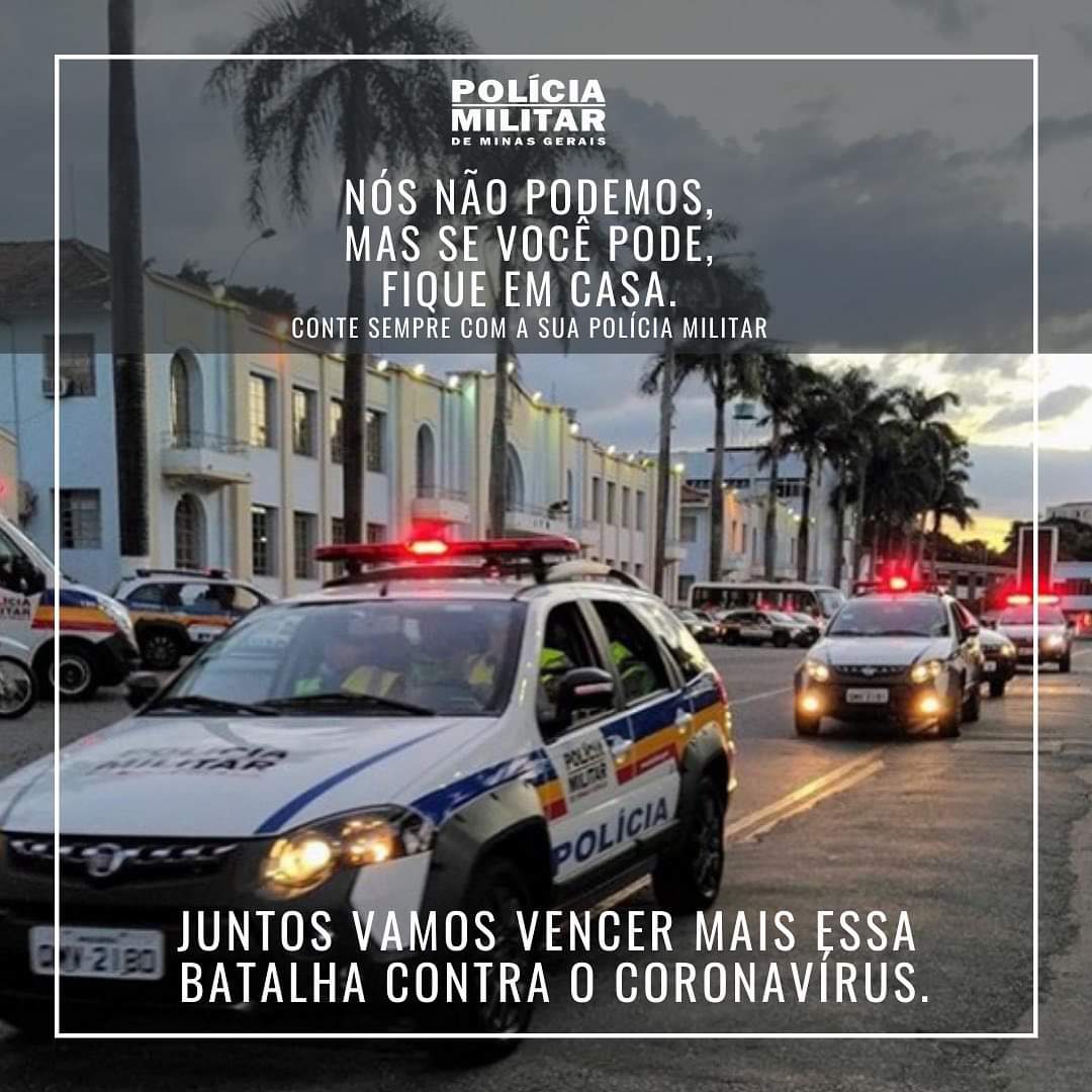 POLÍCIA MILITAR ORIENTA ÀS PESSOAS A FICAREM EM CASA
