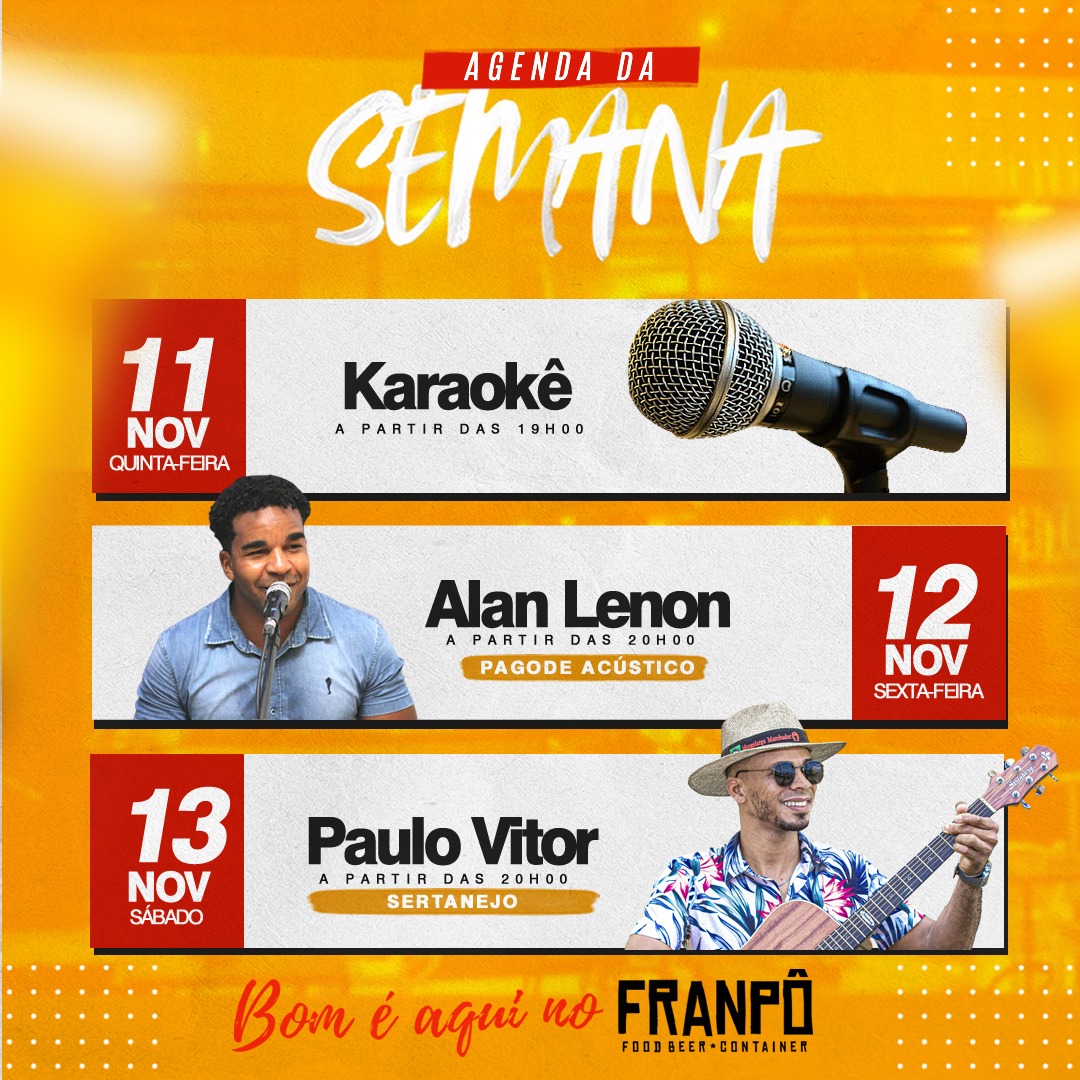 FRANPÔ: Confira a programação cultural para o final de semana