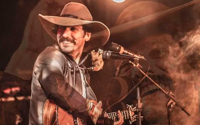 'Guito' e Lô Borges, no 'Rota da Boa Música', em Varginha