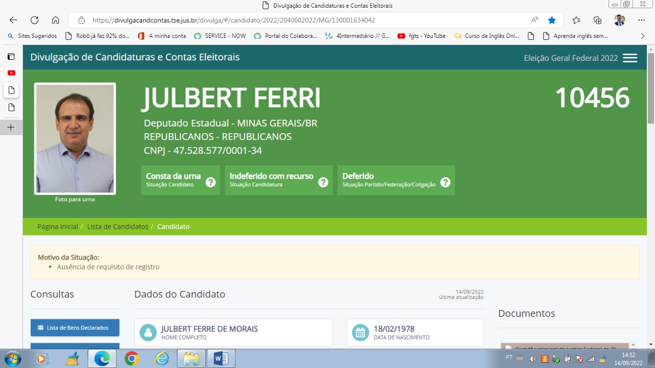 Com registro do nome na urna, Julbert Ferri intensifica campanha na região