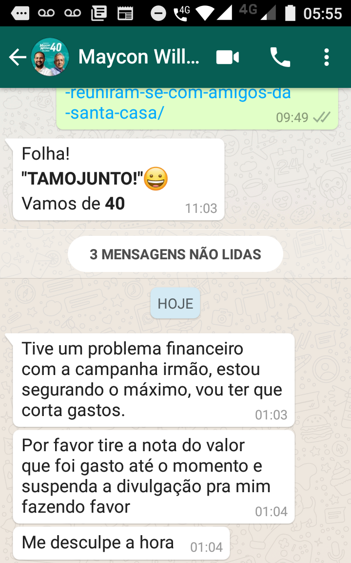 CANDIDATO MAYCON WILLIAN TOMA DECISÕES DE CAMPANHA NA MADRUGADA