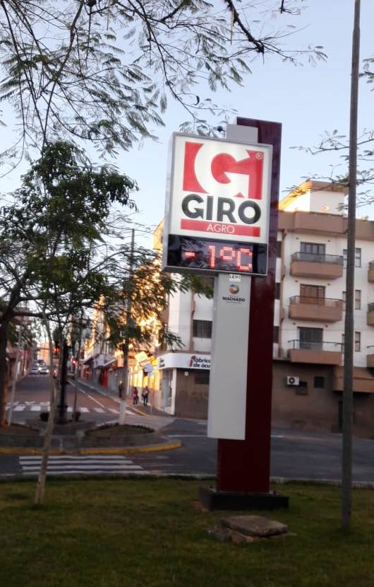 MACHADO REGISTRA, NOVAMENTE, TEMPERATURA NEGATIVA: -1º C