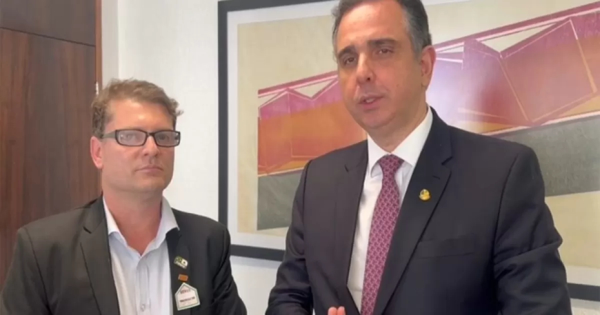 Presidente do Senado, Rodrigo Pacheco, recebe presidente do SINDIJORI/MG