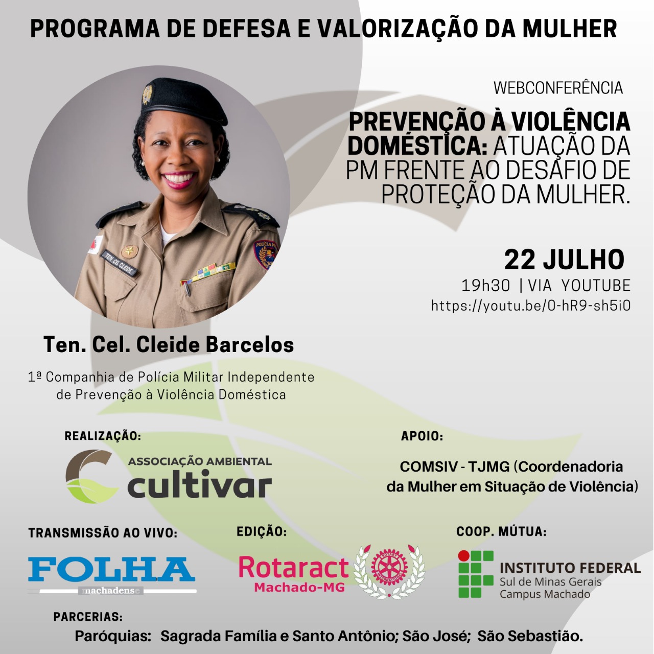 AO VIVO: Tenente-Coronel Cleide Barcelos debate Prevenção à Violência Doméstica